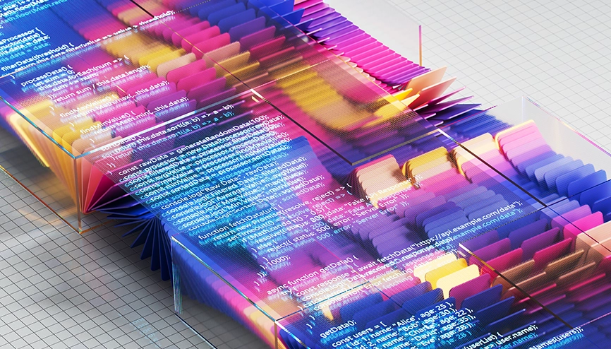 Digital data visualization illustrating financial data security, privacy, and analytics systems